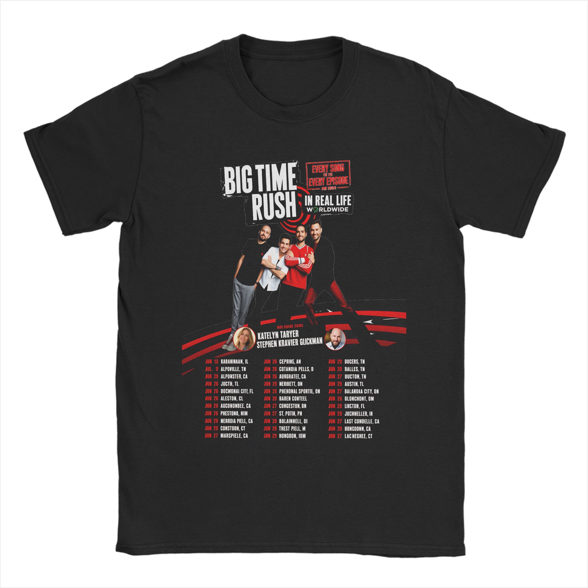 Big Time Rush Worldwide In Real Life Tour T-shirt XXL