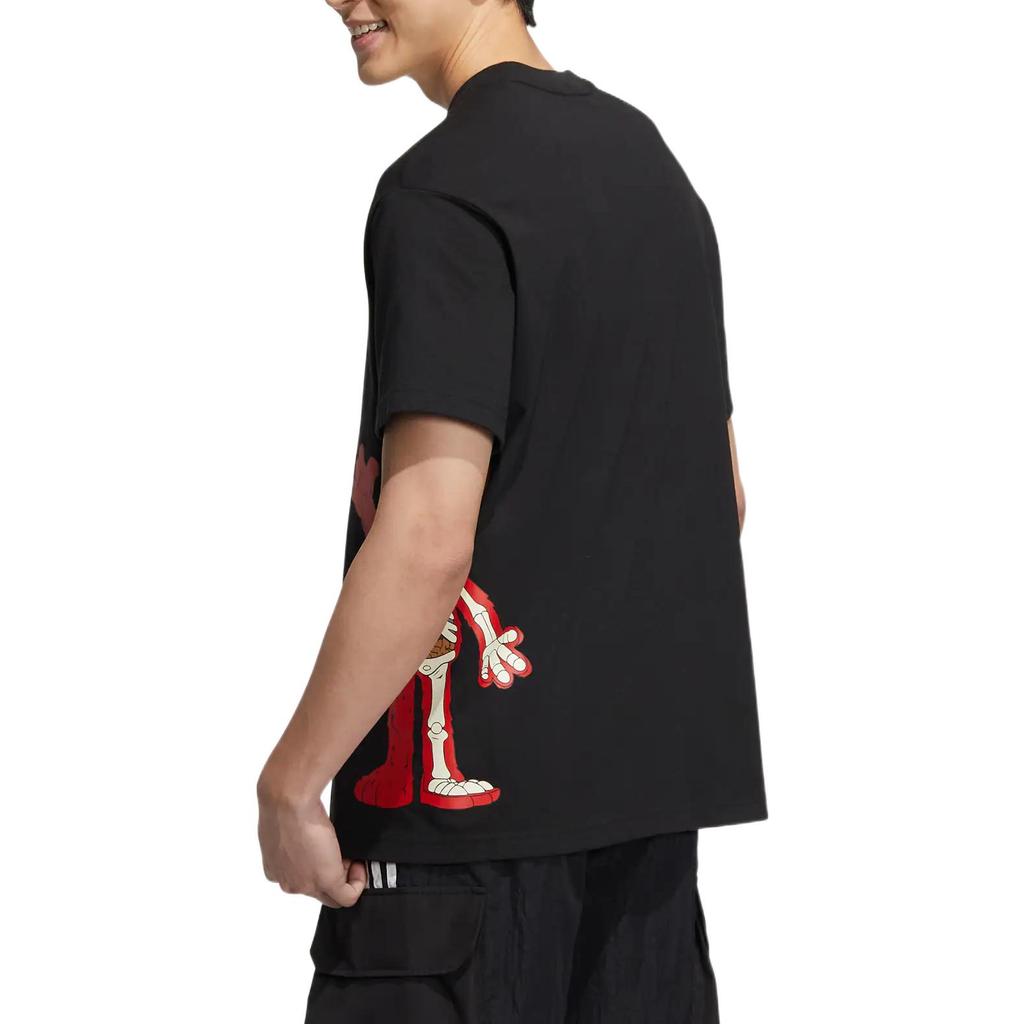 Adidas Neo Solid Color Crew Neck Logo Print Short Sleeve T-Shirt Unisex Tops Black HM9943