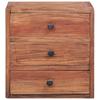 Nightstand with 3 Drawers 35 X 25 X 35 Cm Reclaimed Solid Wood