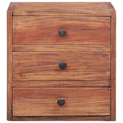 Nightstand with 3 Drawers 35 X 25 X 35 Cm Reclaimed Solid Wood