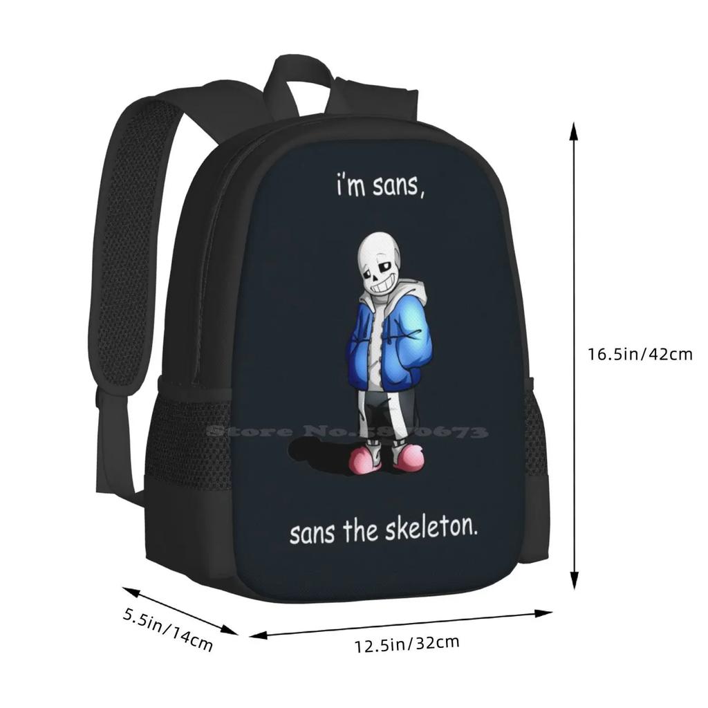 I'm Sans , Sans The Skeleton. Backpack For Student School Laptop Travel Bag Undertale Sans Fan Art Ut Video Game Undertale Art