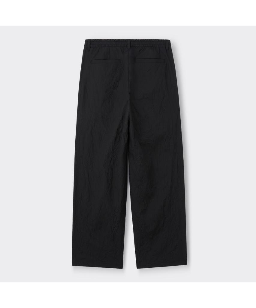 Keoseuuteommellou Black Loose Fit Tucked Creased Pants Cwpam26431Bkx