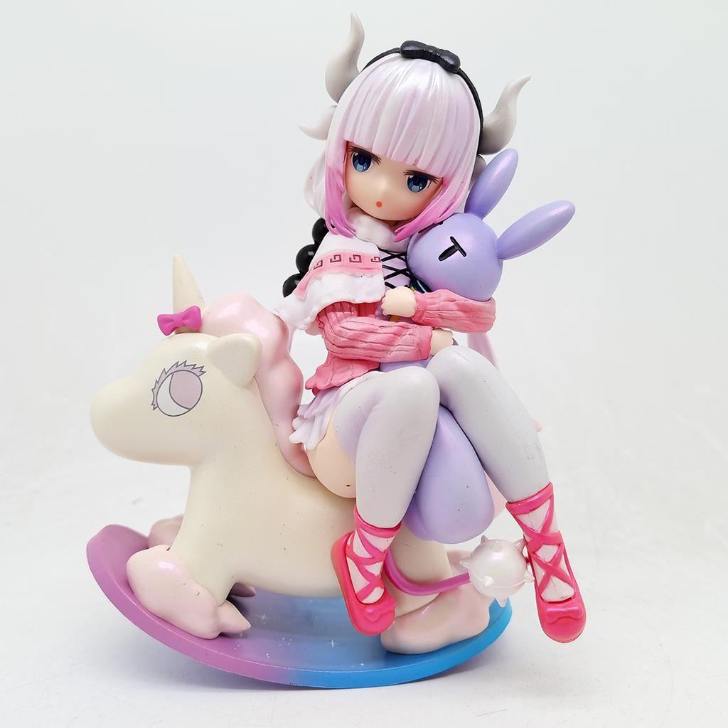 Cute Kobayashi-san Maid Dragon Figure Kanna Kamui Swinging Horse Anime Girl Action Toy Collection Model Doll PVC Chi No Poseable Articulated Scale