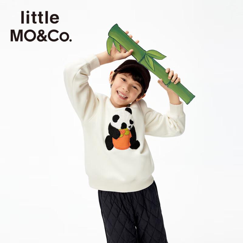 Little MO&Co. Kids  Panda Embroidered Fleece Sweatshirt 150
