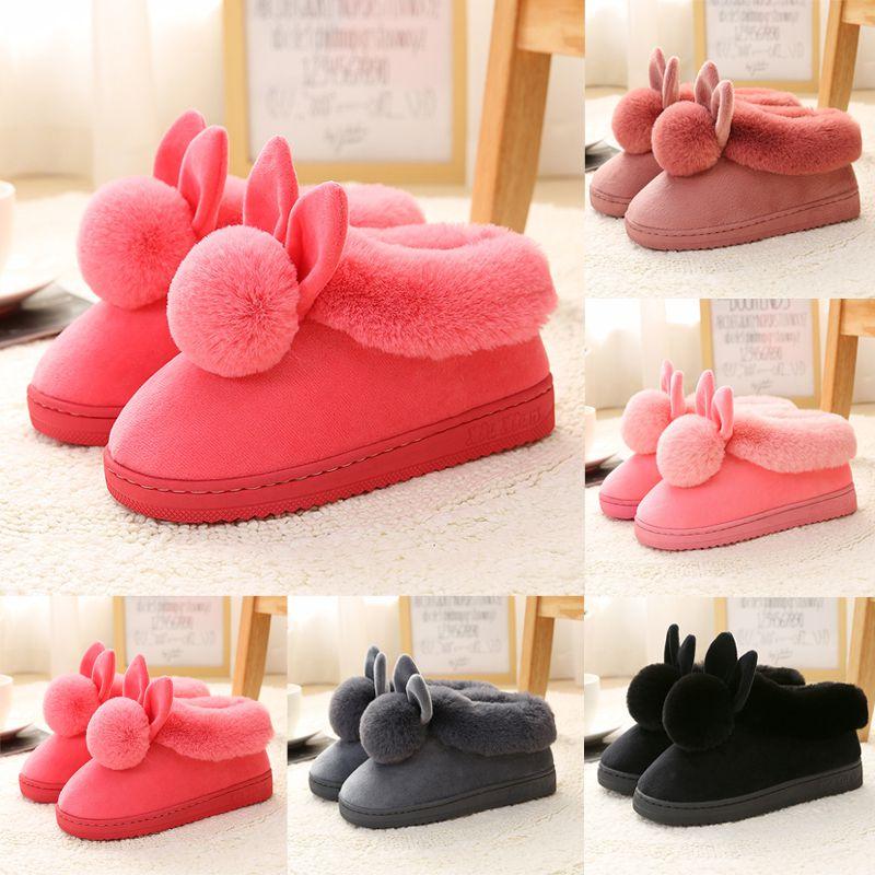 Cozy Women Bunny Rabbit Plush Slippers With Soft Antiskid Sole For Winter Warmth