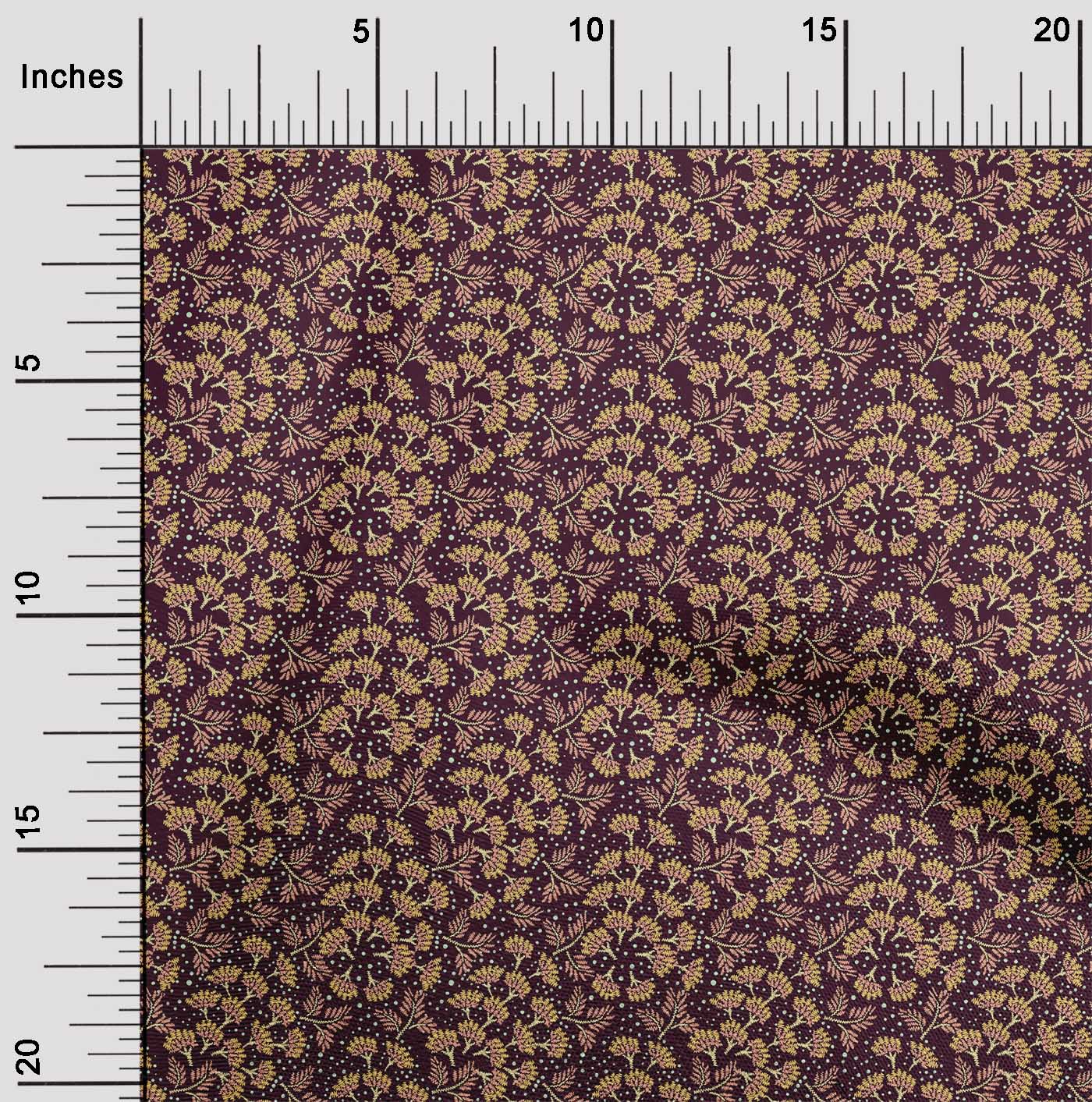 

oneOone Cotton Flex Fabric Dot & Floral Artistic Fabric Prints by Yard 40 Inch 42 Inch Wide - Viscose Chiffon рожевий