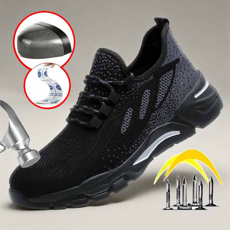 

New Lightweight Soft Soled Anti Smashing Anti Stabbing Steel Toe Protective Shoes Men s Work Protective Shoes 46