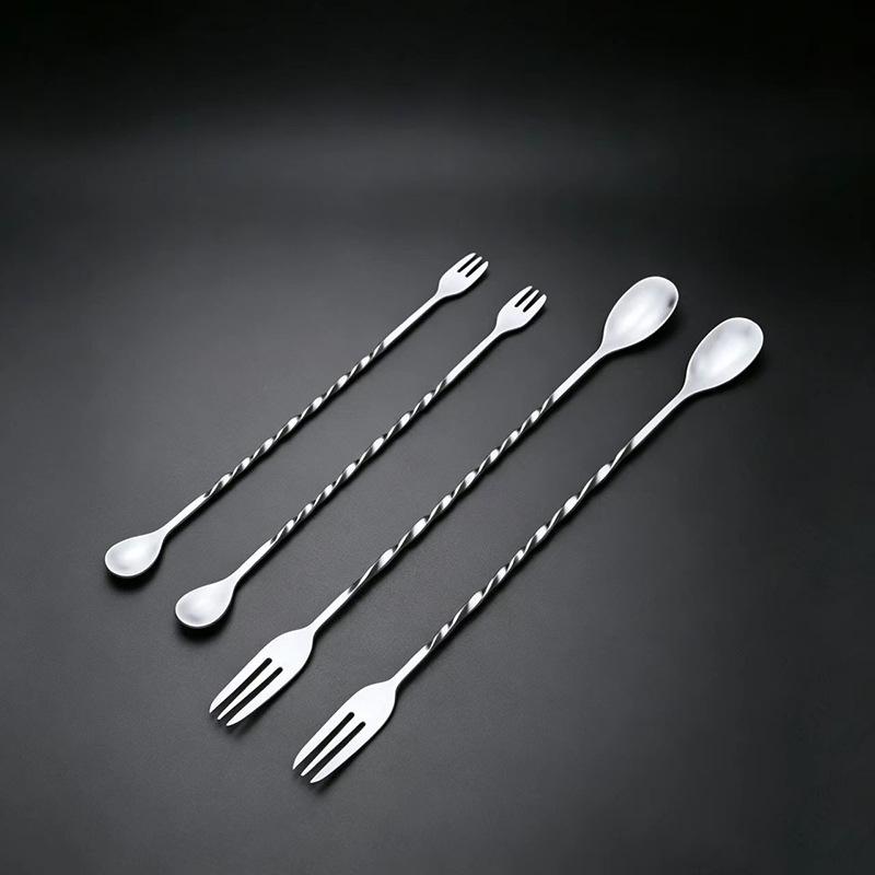 304 Stainless Steel Long Handle Double Head Bar & Coffee Stirring Spoon