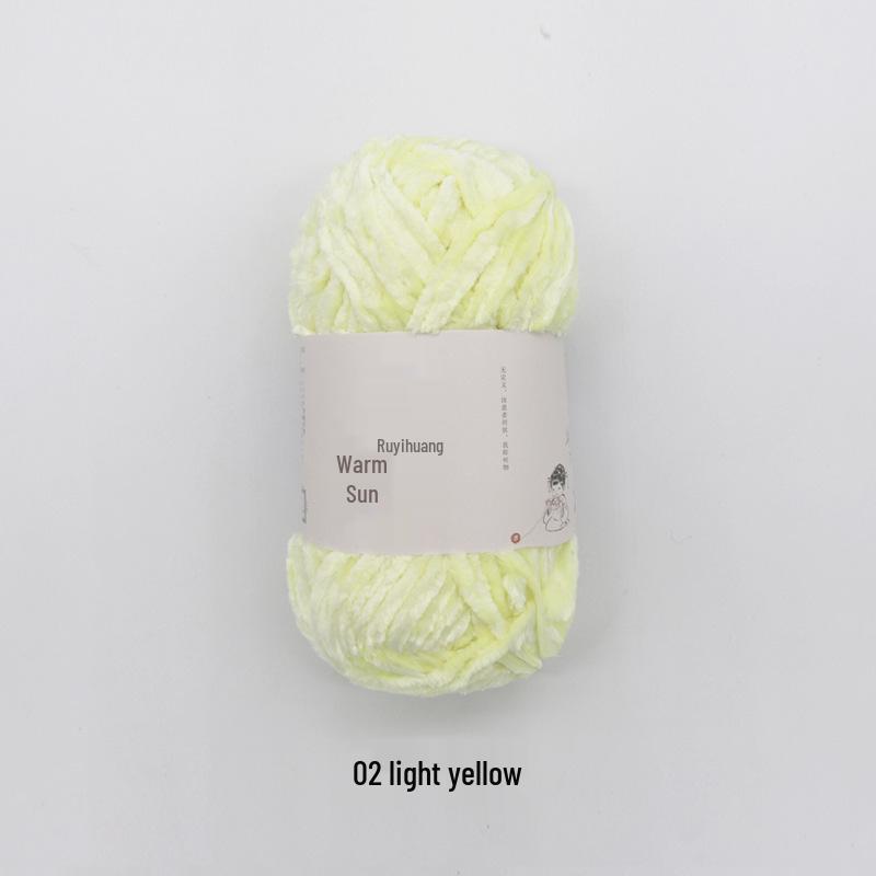Ruyi Bird Chenille Yarn: Warm Sun Gold Velvet Ice Yarn for DIY Crochet Dolls & Blankets