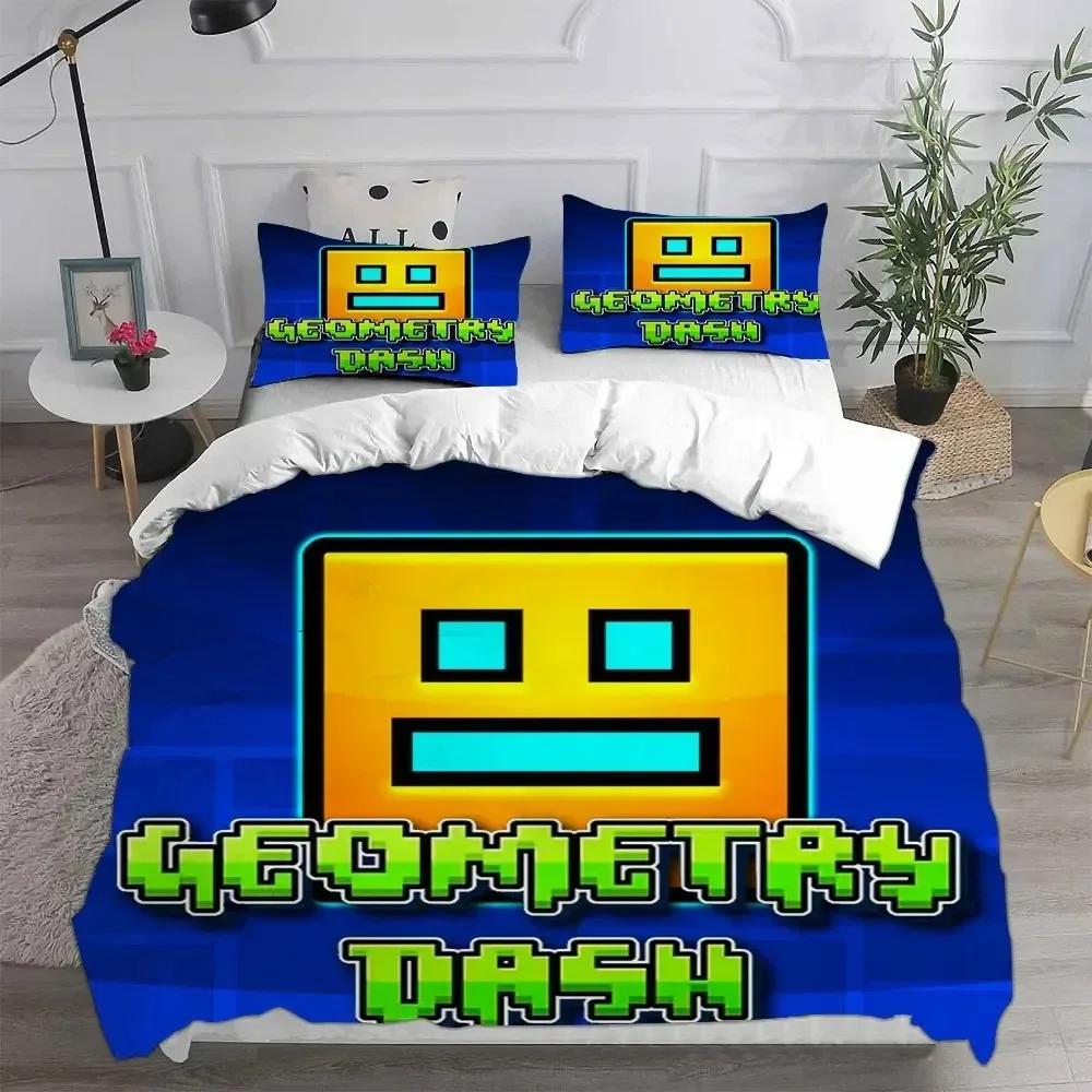 3D Geometry Dash Bedding Sets Comforter Quilt Bed Cover Duvet Cover Pillow Case Sets Bedroom Decoration Home Textiles