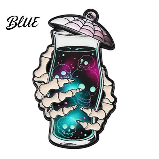 Versatile Gothic Jewelry Halloween Badge Dark Style Skull Patten Drinking