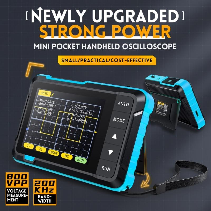 Digital Oscilloscope Mini Oscilloscope DIY 200Khz Bandwidth 2.5MSa/s Sampling Rate Color Display Waveform Generator