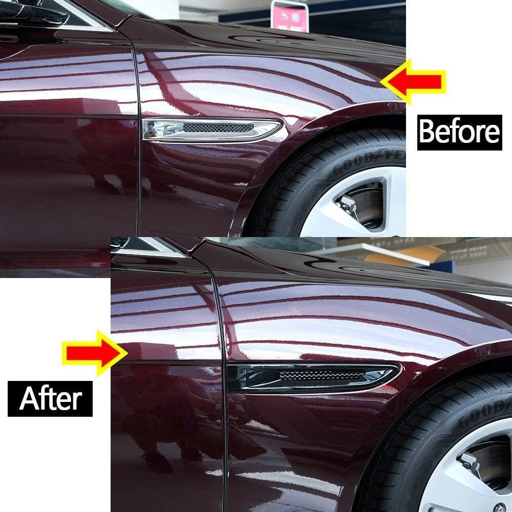 YIWANG ABS Chrome Side Fender Air Vent Outlet Cover Trim for Jaguar XF XE F-Pace X761 Accessories Set of 2pcs (Gloss Black)