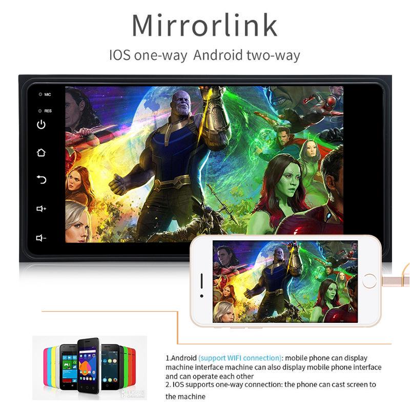 7-inch Universal Android GPS with Reversing Camera & 2.5D Tempered Glass Screen for Corolla