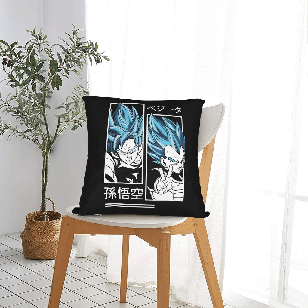 Dragon Ball Z Square Pillow Case Vegeta Anime Cushion Covers Funny Zippered Decor Pillowcase for Car 4040cm