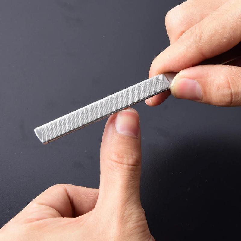 Four-Sided Stainless Steel Nail File Long Lasting Portable Manicure Tool for Polishing Shaping Nail Art DIY Travel Daily Use