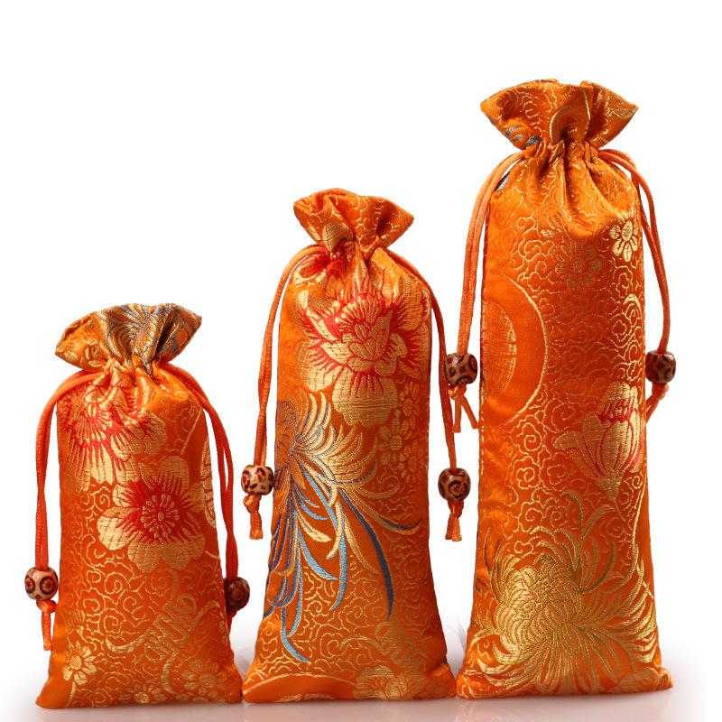 

Drawstring Brocade Pouch for Jewelry and Gifts - Custom Necklace Storage Bag 8x16cm