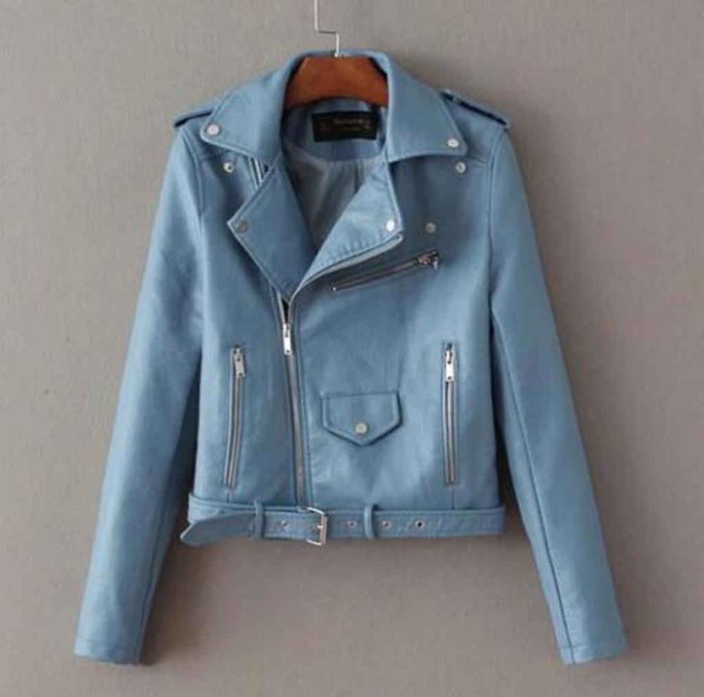 Crossborder 2025 Womens Punk Leather Jacket With Pu Splicing For Streetwear Fashion