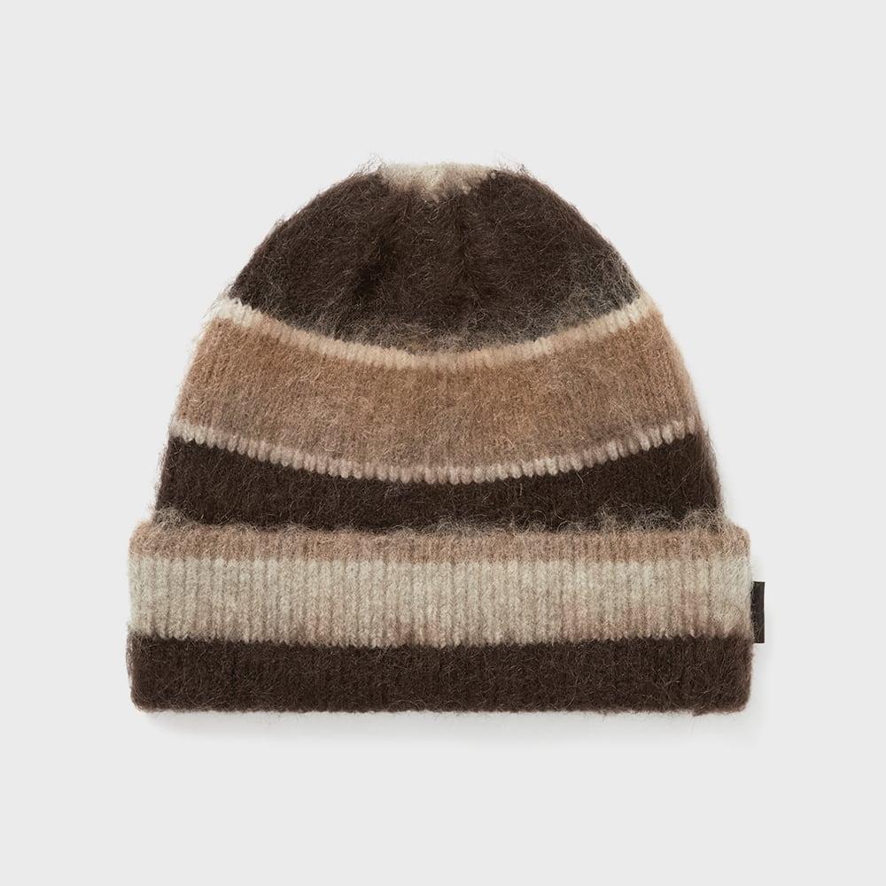 Эта полосатая мохеровая шапка-бини коричневого цвета F
