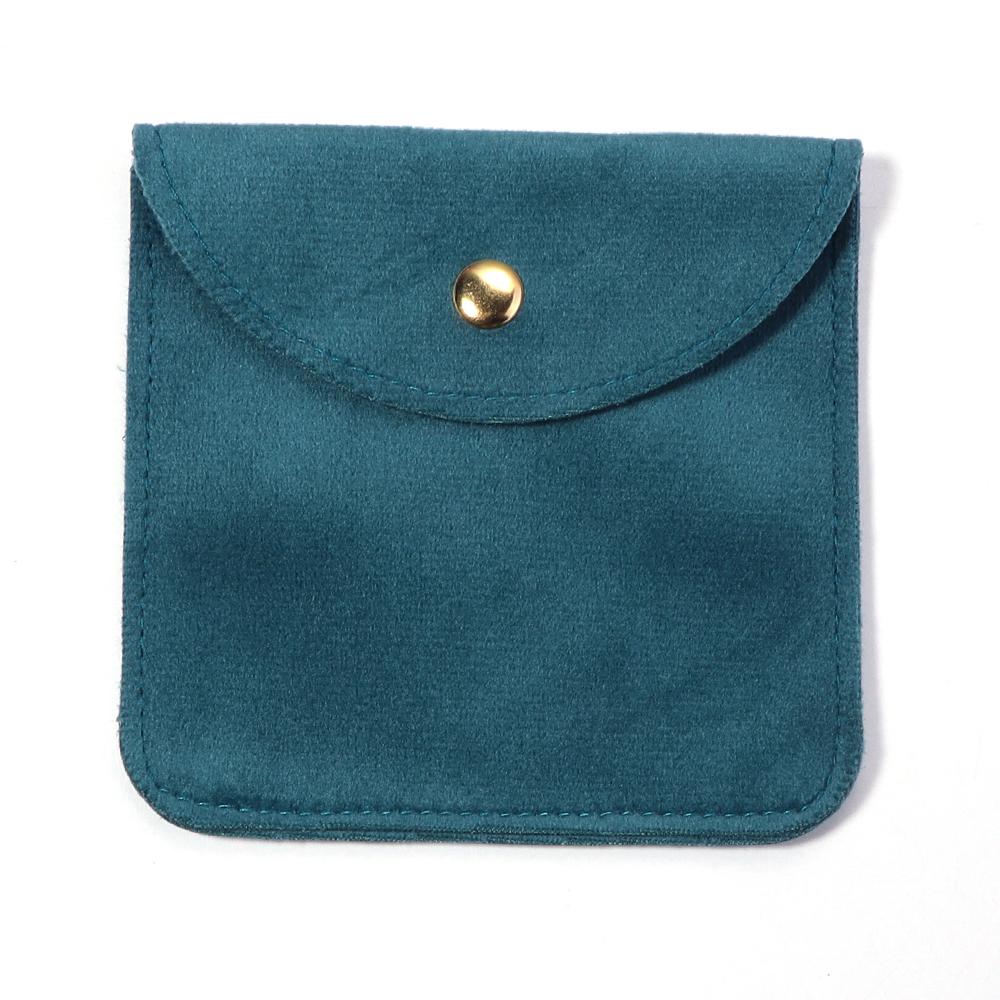 2PCS High Quality Snap Button Packing Bag Jewelry Velvet Bags Soft Portable Ring Earring Necklace Bracelet Storage Bag Wholesale
