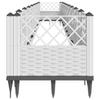 Planting Box with Ground Spikes White 363.5 x 43.5 x 43.5 cm PP