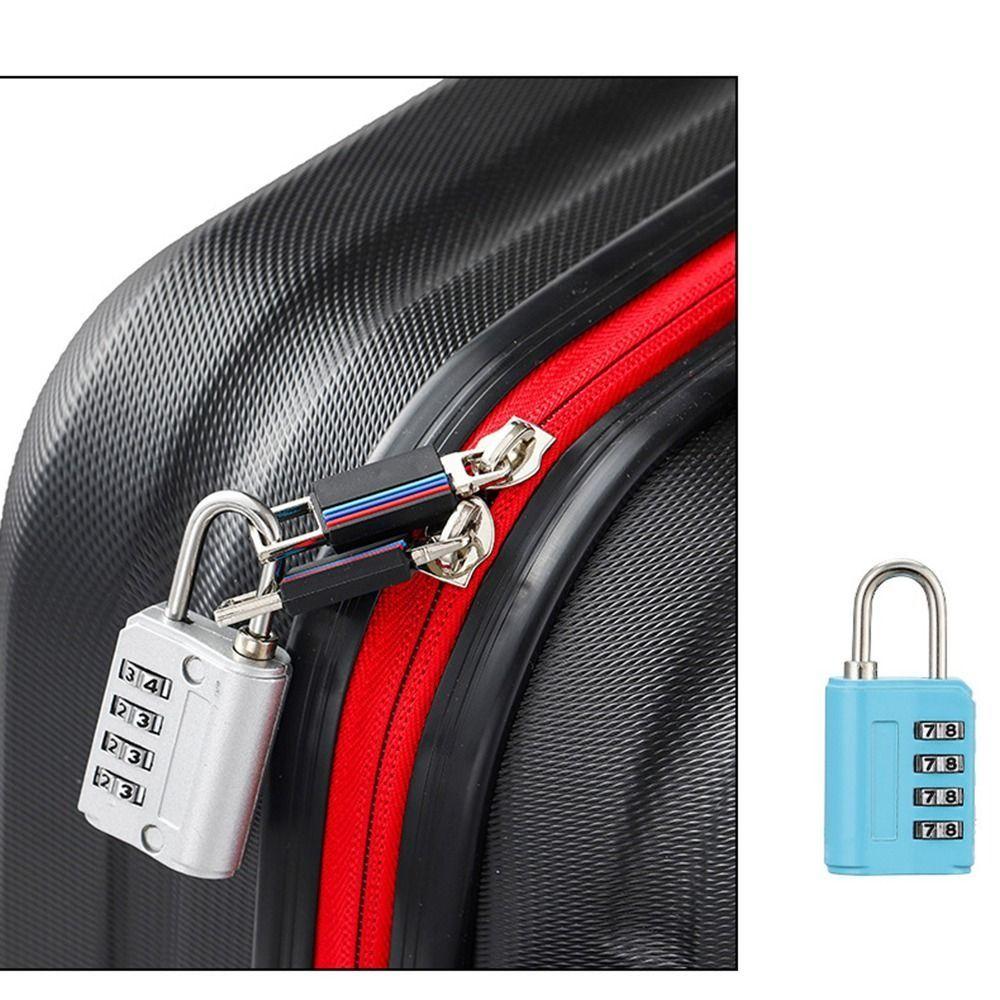 Zinc Alloy Dormitory Cabinet Lock Padlock Backpack Zipper Lock New 4 Digit Password Lock Home