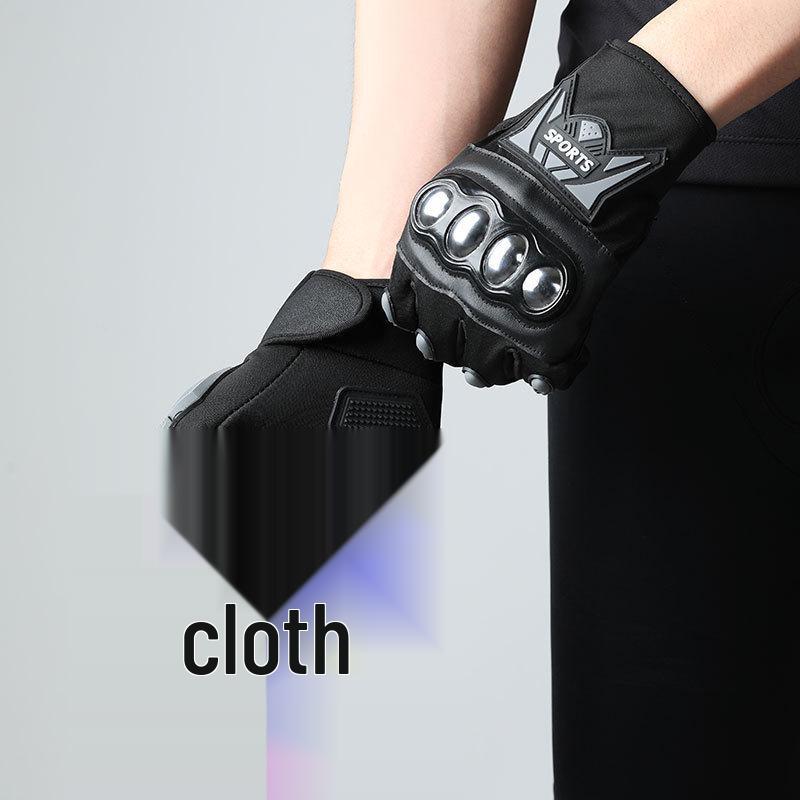 Men's Motorcycle Riding Gloves with Stainless Steel Hard Shell and Anti-Fall Protection for Mountain Biking