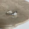 Exquisite White Shell Heart Ring For Women Stylish Elegant Geometric Adjustable Copper Jewelry