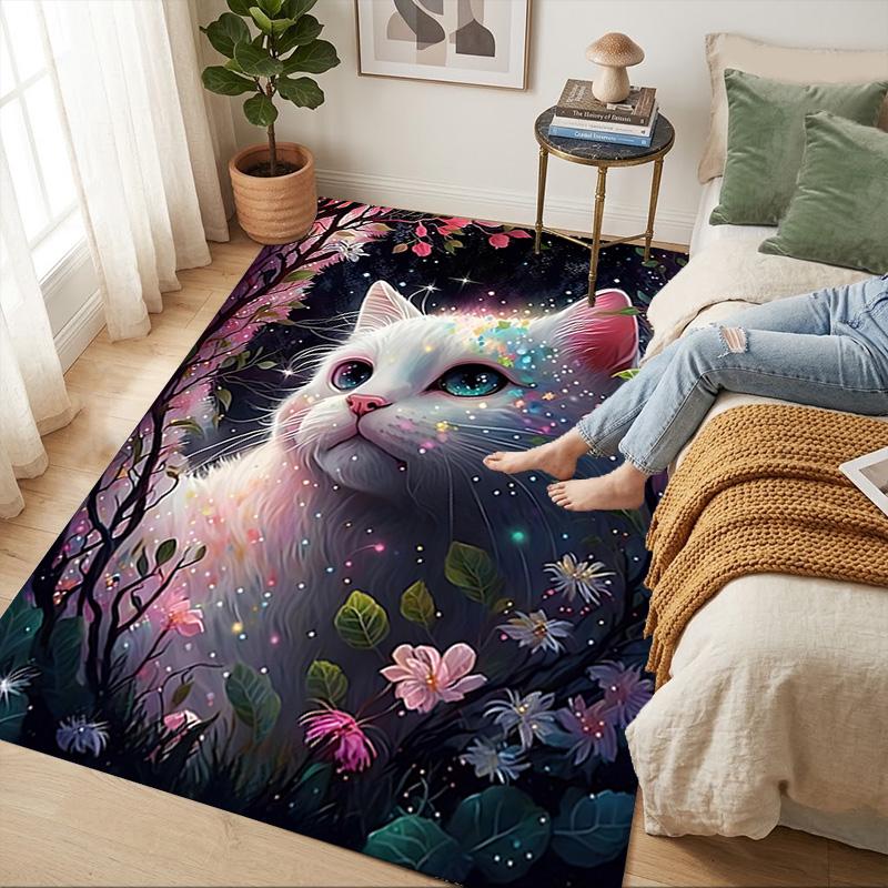 Magic Cat Living Room Nonslip Area Rug Soft Carpet For Bedroom Game Playroom Sofa Office Home Decor Doormat Christmas Gift C926444