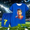 Letní novinka #7 Ronaldo Fotbalový dres Scooer Star 3D potisk Krátký rukáv Tričko+Šortky Set Venkovní sportovní oblečení Rodinná dětská trička