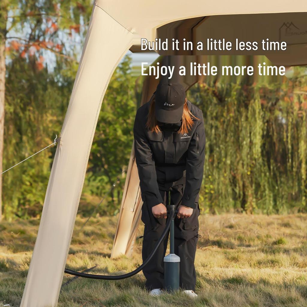 Inflatable Dome Canopy: Oxford Cloth, Silver-Coated, Sun-Protected, No-Assembly Camping Tent