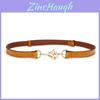Genuine Leather Women Belt With Geometric Buckle For Casual Outdoor Wear