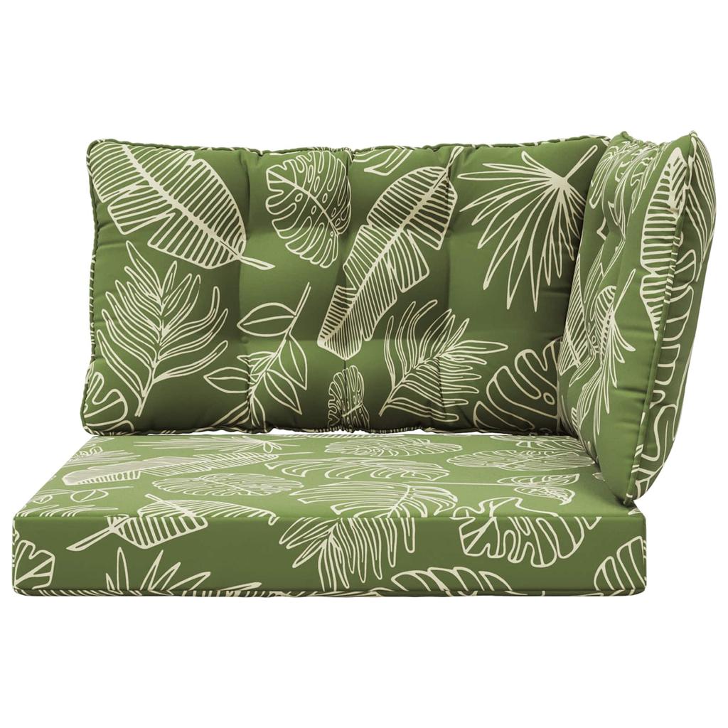Outdoor Sofa Cushions 3 pcs Leaf Design Polyester