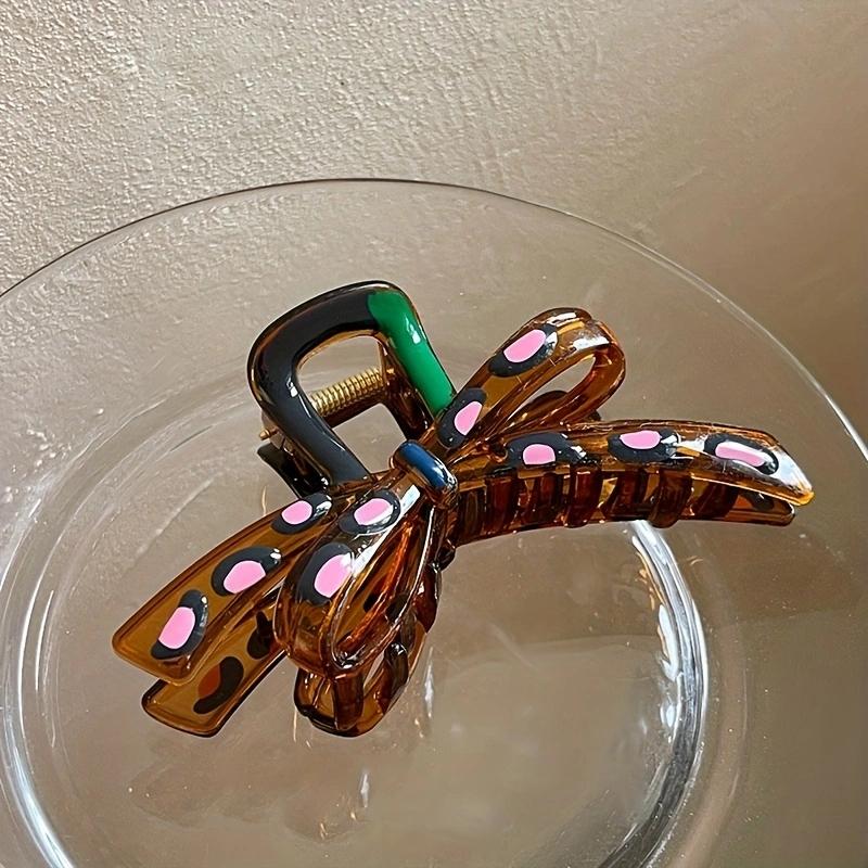 

y2k Заколка-краб для волос с бантом, капающее масло, красочный бант, зажим-акула, новые элегантные милые женские аксессуары для волос