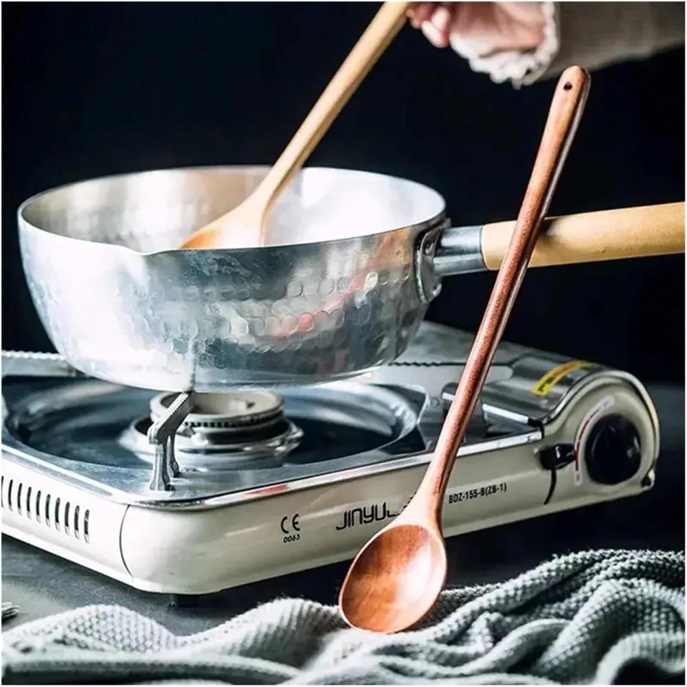 1 Pack Long Handle Wooden Spoon Wooden Stirring Spoon Stirring Cooking Wooden Spoon Wooden Extended Spoon Kitchen Soup Spoon