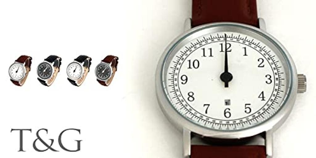 Ceas cu un singur ac, T&G, cu contor (Alb-Maro)