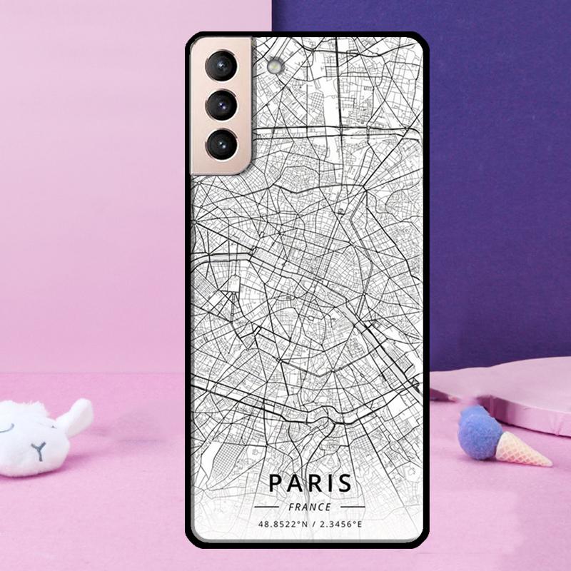 London Country Sketch City Map Phone Case For Samsung Galaxy S25 Ultra S24 S23 Ultra S9 S10 S20 S21 S22 Plus S24 FE Cover