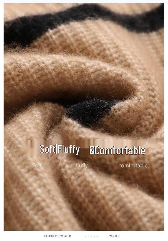 Soft Luxury Cashmere Polo Collar Sweater for Women - Thick, Loose Knit Pullover for Autumn and Winter