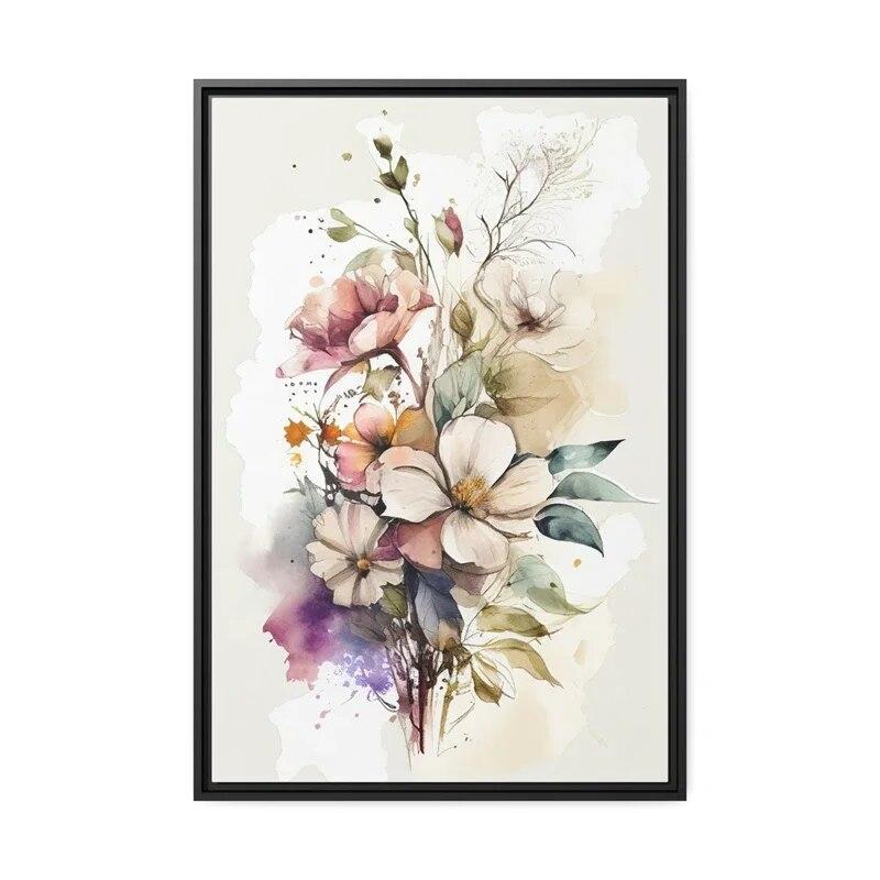 Arta florilor postere acuarela estetica flori colorate pictura pe panza imprimare pentru arta de perete decorare pentru casa decor camera de bucatarie