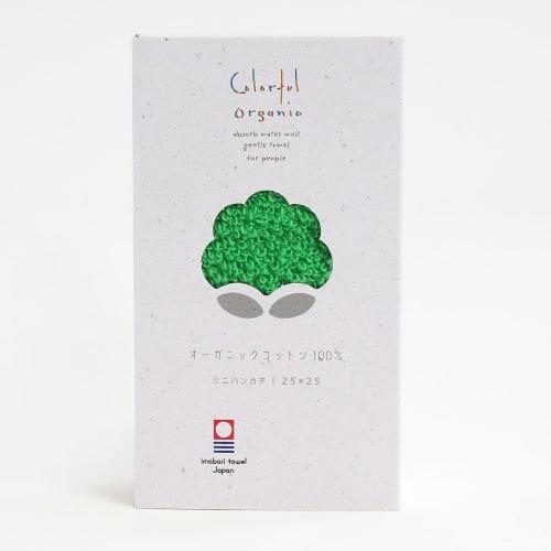 Honda Towel Imabari Towel Mini Handkerchief, 6x Absorbent, Soft and Gentle On the Skin, 25x25cm, Green, Supporting Merchandise, Colorful Organic