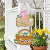 Paper Easter Welcome Sign Colorful Easter Hanging Ornament Bunny Egg Decor  Porch Display