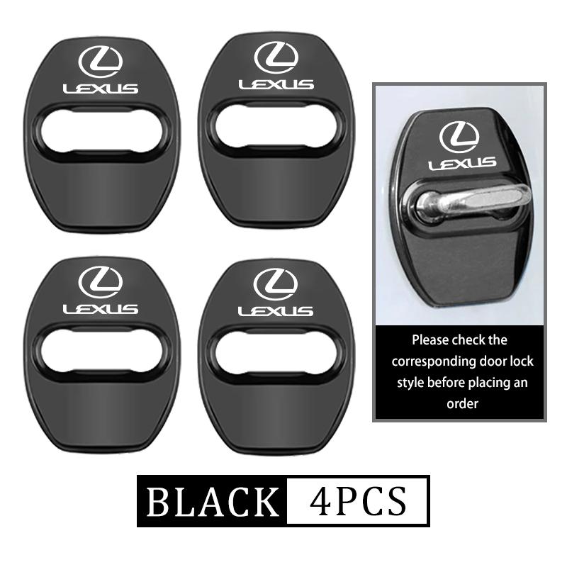 4PCS Car Door Lock Cover Stainless Steel Protection Accessories For Lexus UX250h RX450h RX300 GX470 CT200h RX400h NX300h RX350