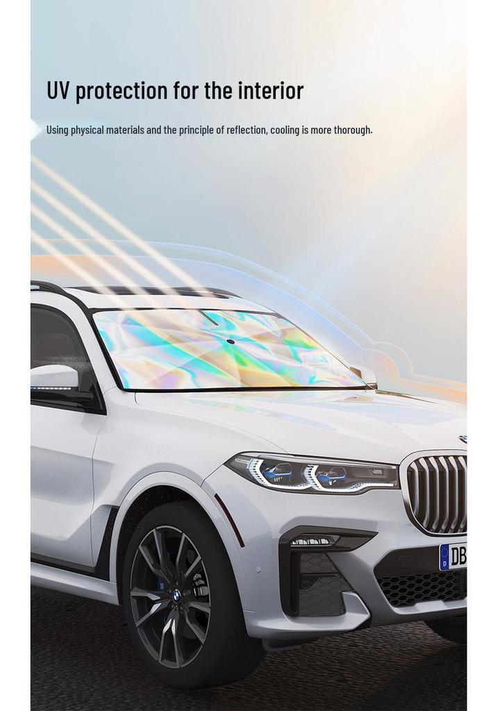 Colorful Laser Car Windshield Sunshade & Heat Insulation Curtain