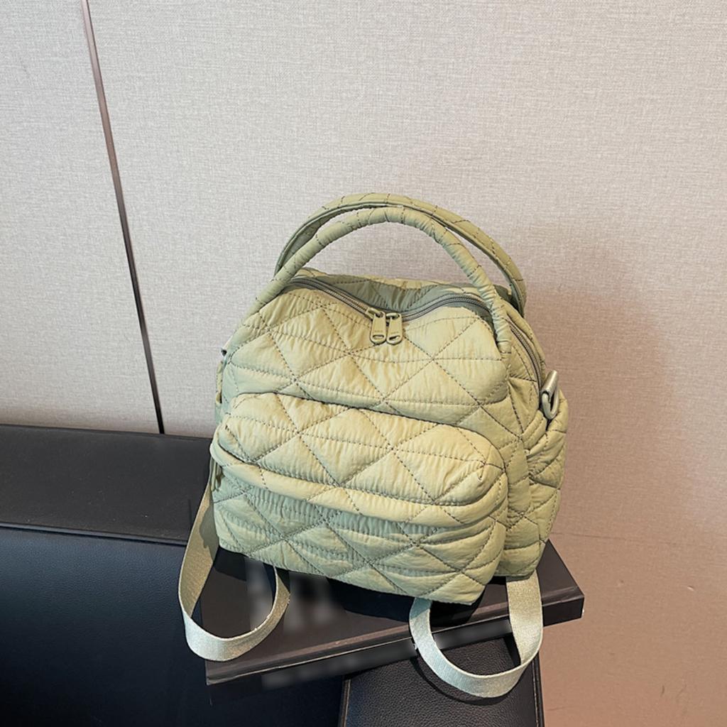 Women Nylon Quilted Shoulder Bag with Adjustable Strap Crossbody Bags for Work Shopping Travel Daily