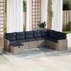 VidaXL Garden Lounge Set 8 Pcs with Grey Cushions Wicker 3325437