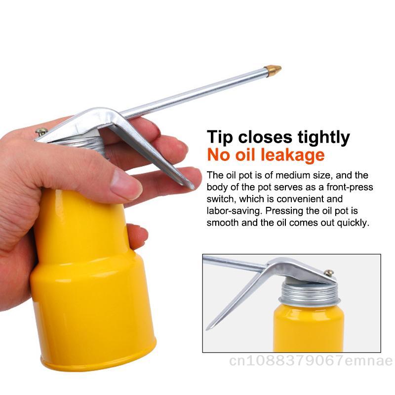 High-Pressure Manual Oil Dispenser Long-Nozzle Oil Filler Can 200/300/500ML for Motorcycle Car Home Injector Bottle