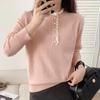 Top for Women Autumn Winter Large Size Loose Long Sleeve Knit Half-high Neck Pullover Sweaters Top
