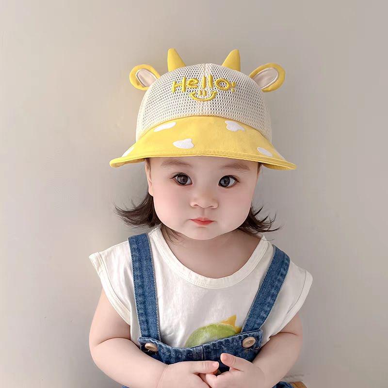 Adorable Mesh Wide-Brim Sun Hat for Babies – Breathable, UV Protection Baseball Cap for Boys & Girls