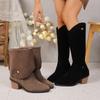 Women's Long Boots Autumn and Winter New Pointed Thick Heels Two Wear One-pedal Women's Boots