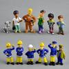 12Pcs/set Fireman Sam Cartoon Anime Fire Fighting Figure Model PVC Doll Toys Boy Girl Toy For Kids Birthday Xmas Gift